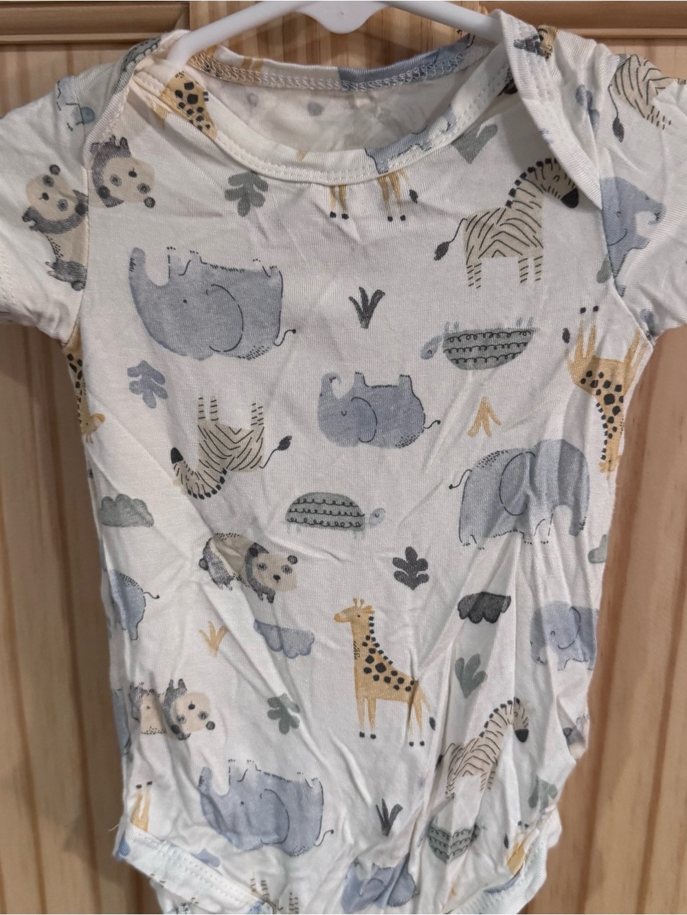 Milkberry Bamboo Onesie One Piece Short Sleeve Bodysuit Animal 3-6 month